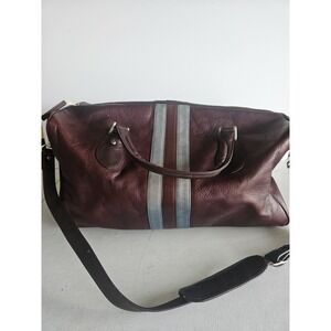 Vintage Latico Leather Duffle Bag Maroon Red Retro Distressed Weekender Travel